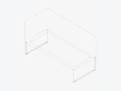 Furniture - Bench - Contemporary - Line - Type 2 Low-poly 3D model
