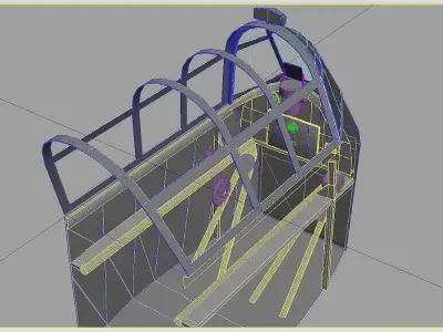 Cockpit Hawker Hurricane WWII Aircraft Low-poly 3D model