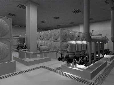 Industrial Boiler Room  3D model