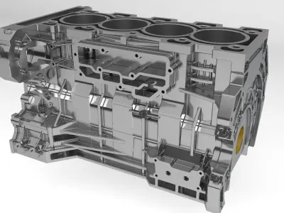 4 Cylinder engine block  3D model