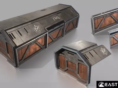 Modular Sci-Fi RTS Buildings Pack 01 Low-poly 3D model
