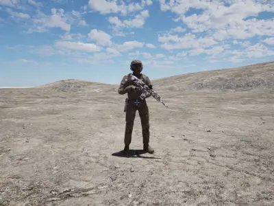 Special Forces Military Game Ready Soldier - UE4 Skeleton  Low-poly 3D model