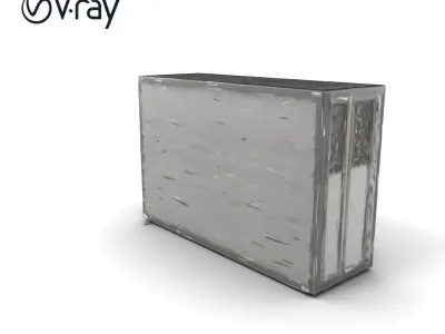 Hangar Wall Segment Textured Model Pack Low-poly 3D model