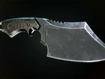 Army Butcher Knife Low-poly 3D model