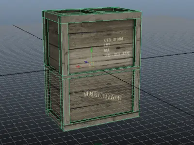 ammunition vertical box Low-poly 3D model