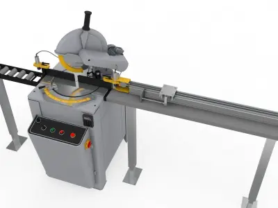 Mitre Saw Adjustable and Rigged 3D model