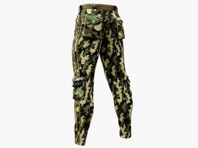 Military Pants Low-poly 3D model