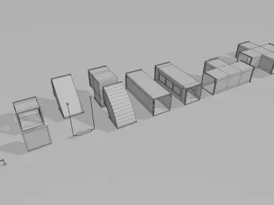 Modular Ventilation Duct System Low-poly 3D model