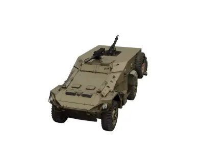1950s Armored Vehicle Vintage Military Defense Utility Model 3D model