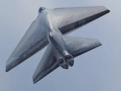 Low poly realistic look jet plane Low-poly 3D model