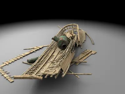 Wooden shipwreck 3 3D model