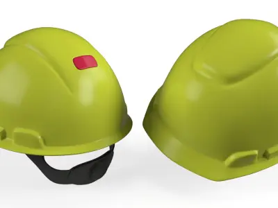 Construction Safety Helmet Yellow 3D model
