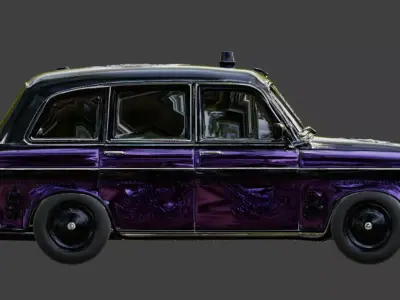 Gothic Occult Horror Taxi 3D Model Low-poly 3D model
