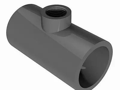 PVC Reducing Tees - Socket Ends x BSP Female Free 3D model