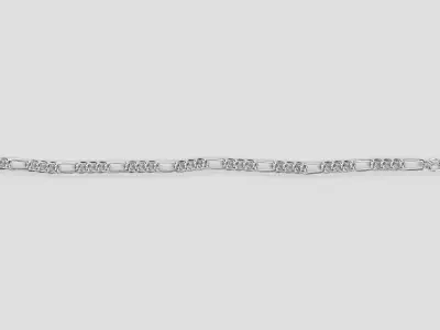 Link Chain V4 - Silver Figaro Bracelet 3D model