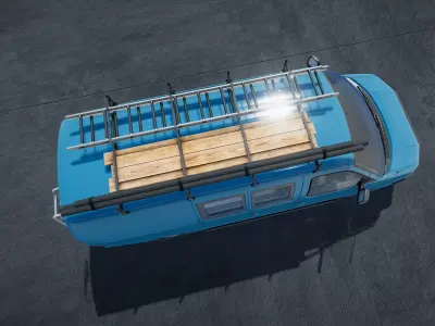 Modern generic utility van unity asset Low-poly 3D model