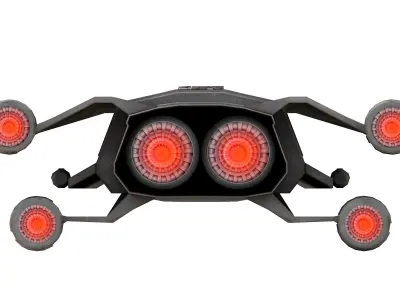Low poly combat spaceship Free 3D model