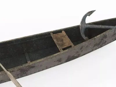 Ancient watercraft canoes 3D model