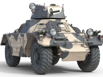 Ferret Mk 2 armoured car Low-poly 3D model