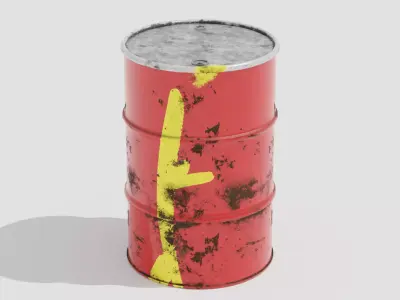 Oil Drum - Industrial - Prop and Game Ready Low poly object Free low-poly 3D model