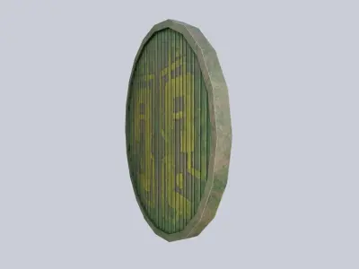 Mayan shield Low-poly 3D model