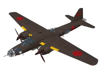 Ki67 Type4 heavy bomber Hiryu and i go model1 kou  3D model