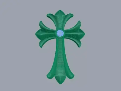 Chorme-Heart Charm Necklace Free 3D model