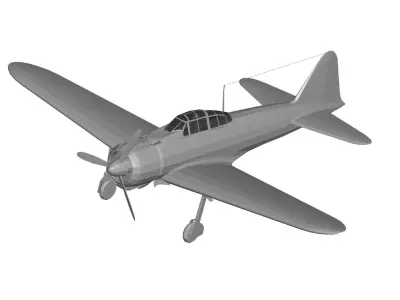 Mitsubishi A6M Zero 3D model buy