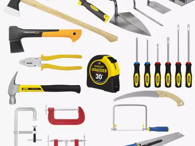 Industrial Tools Kit Collection 3D Model 3D model