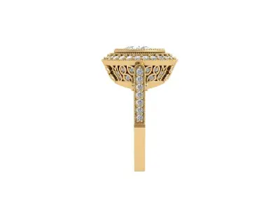 Solitaire Engagement Art Deco Ring 3D print model 87