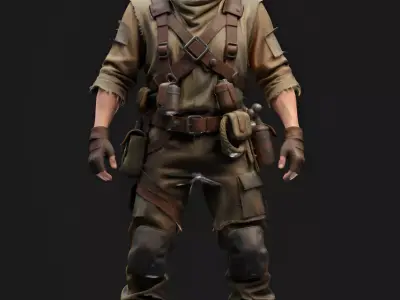 Post Apocalyptic Scavenger Character 3D model