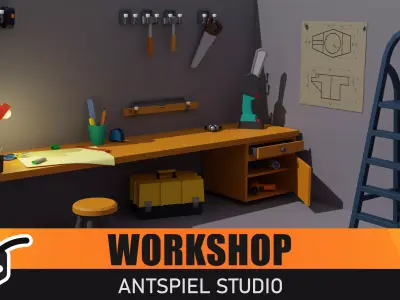 Workshop Low-poly 3D model get