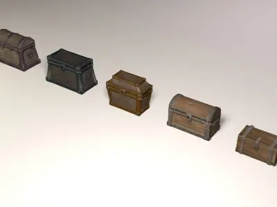 Treasure chests pack Low-poly 3D model