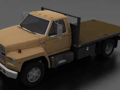 F-Series F-800 Flatbed Truck 1980 Low-poly 3D model