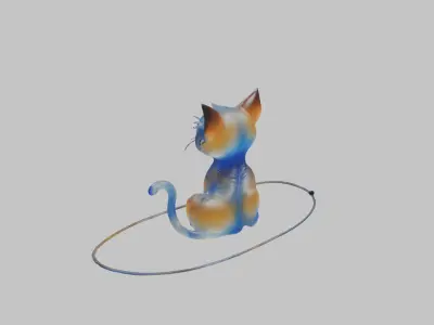 Liquid Cat Low-poly 3D model