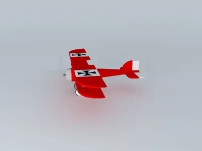 WW1 German biplane Free 3D model