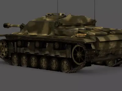StuG 40G Assault Gun 3D Model Low-poly 3D model