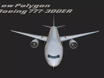 Boeing 777 Emirates Low-poly 3D model