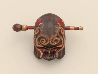 temple block Low-poly 3D model