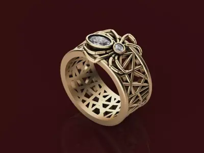 Antique Spider Ring 3D print model