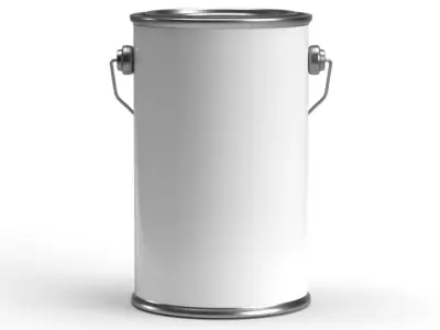 Quart paint can with metal handle  3D model purchase