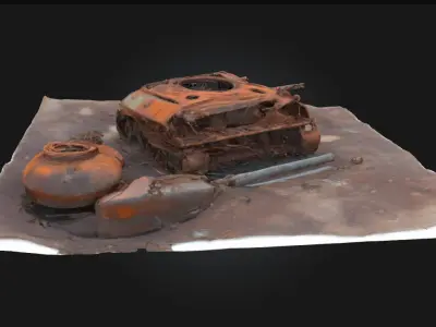 Rusted Remnants  Forgotten Fragments of Industry 3D model