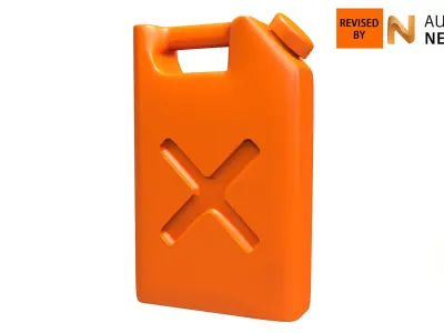 Gas Gallon - 3D printable available Free low-poly 3D model