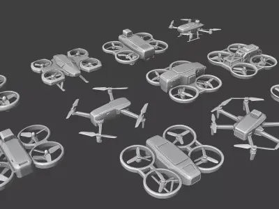 drones set 1 3D model