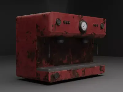 Low Poly Coffee Machine Low-poly 3D model