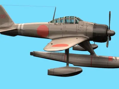 Nakajima A6M2-N 3D model