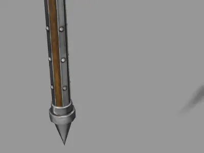 Stylized Steel Halberd Low-poly 3D model
