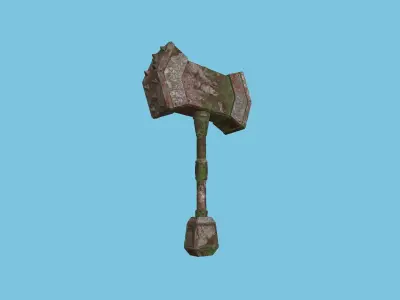 Medieval War Hammer 04 Earth Elemental - Fantasy Weaponry Low-poly 3D model