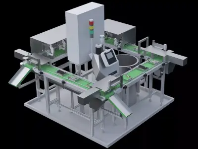 Hot melt adhesive welding production line 3D model