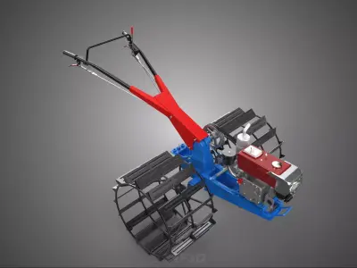 WALK BEHIND TRACTOR DOUBLE TREAD LONG WIDE TRACK CAGE WHEEL TIRE 3D model